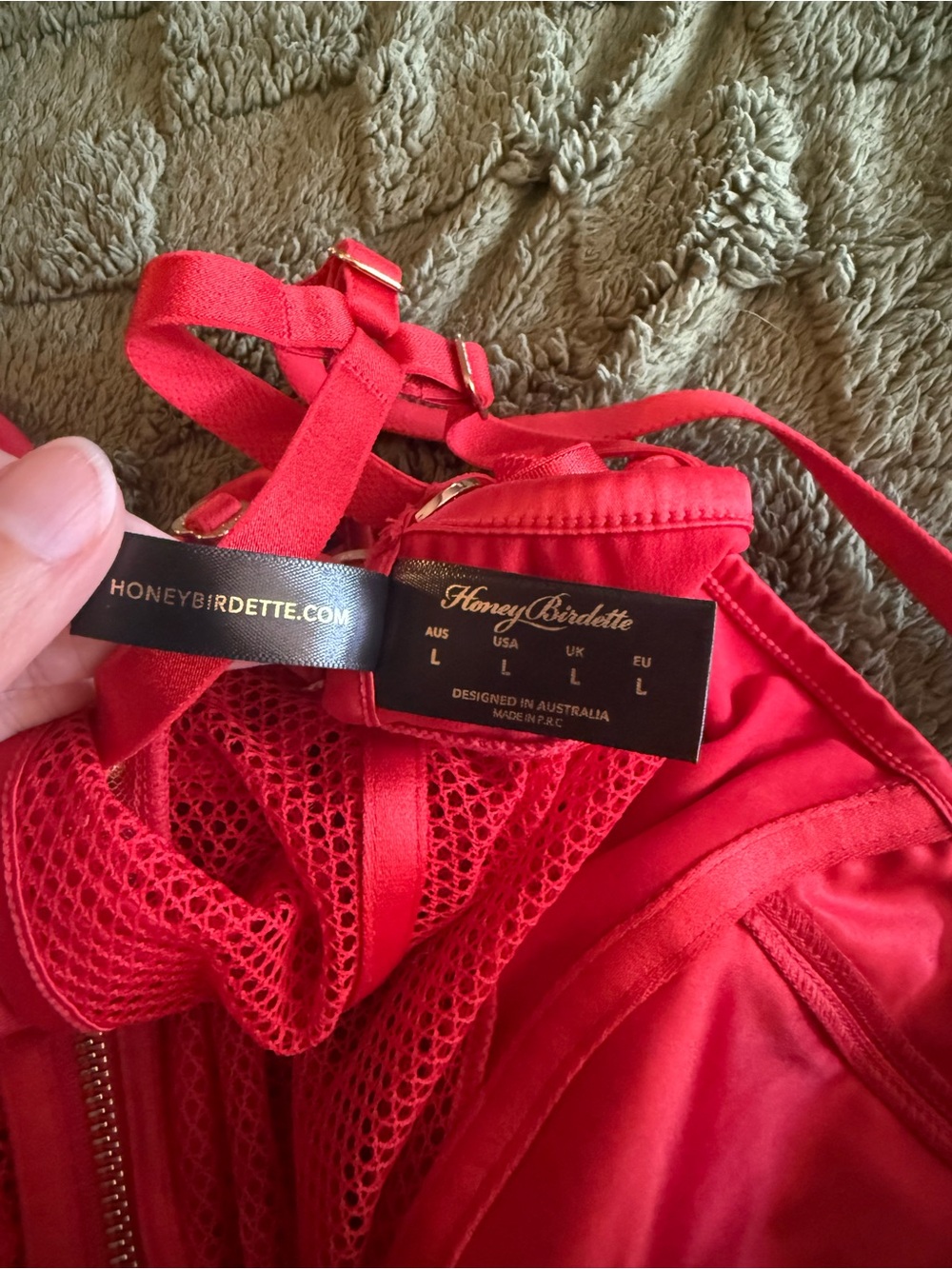NWOT Honey Birdette Ganieve Red Bodysuit Large - Picture 4 of 5